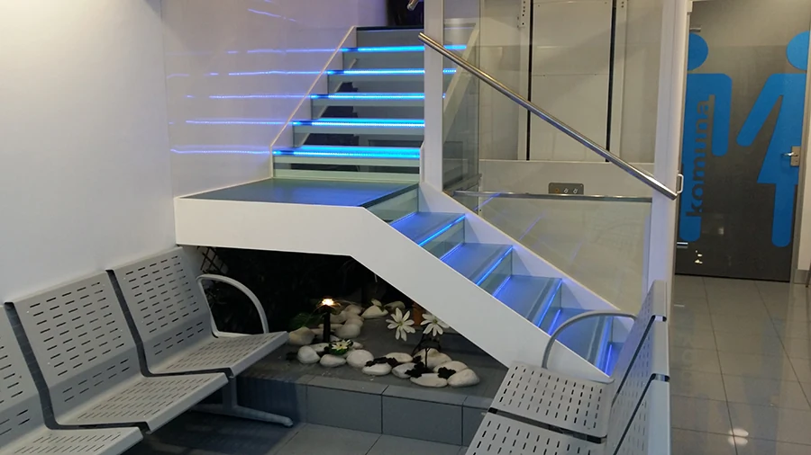 Illuminated interior staircase